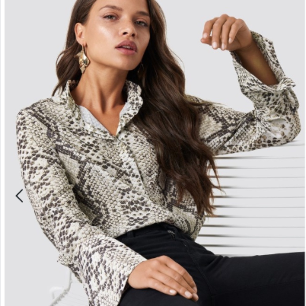 Snake Print Shirt Blouse -Women tops Small Medium